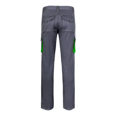 VL FIDES. Two-tone, multi-pocket stretch trousers (240g/m²), in cotton (46), EME (38) and polyester (16)